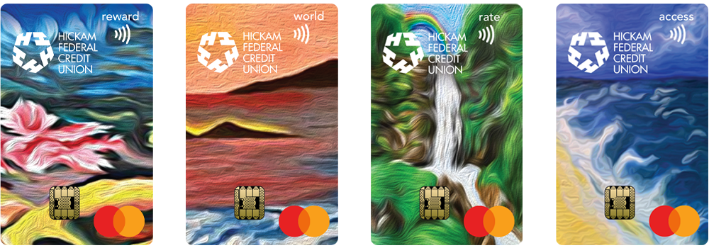 The Hickam FCU Reward, World, Rate and Access Mastercards